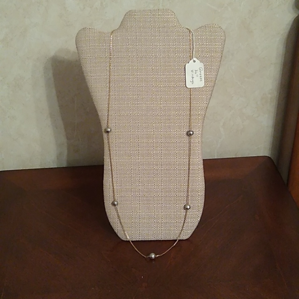 Vintage Grosse grey pearl necklace.  34" long.  I've never worn.
